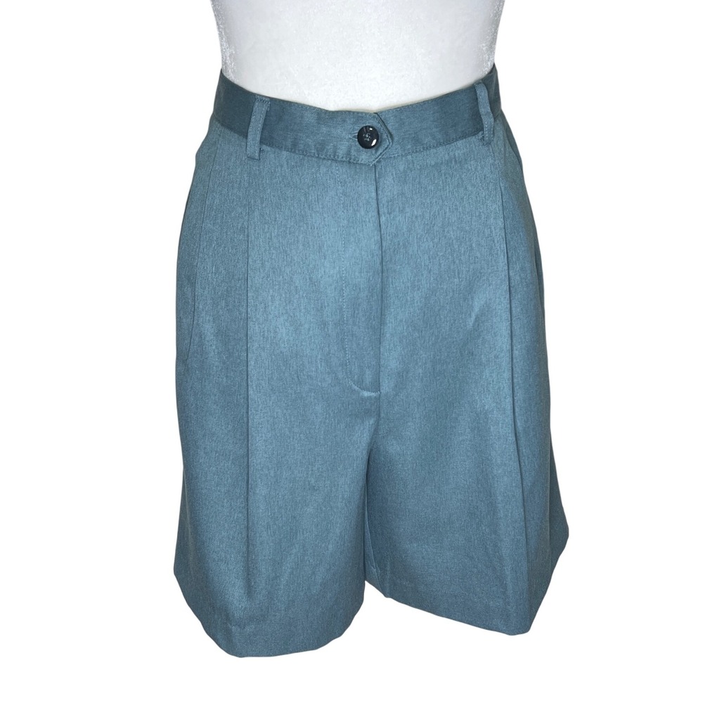 Haley Pleated Bermuda Shorts Women's‎ Size 10 Blue Super Soft High Rise Vintage